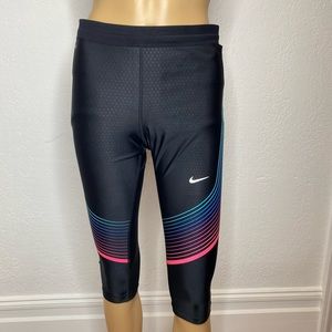 Nike Power Speed Running  Capri Tight  Women’s Size M Black 17” Inseam